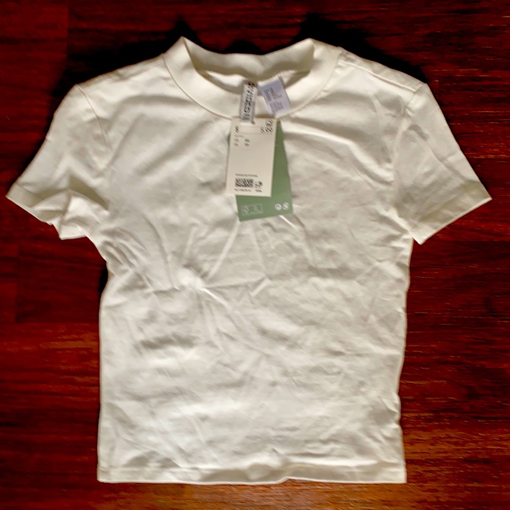 H&M,White T-shirt, XS,